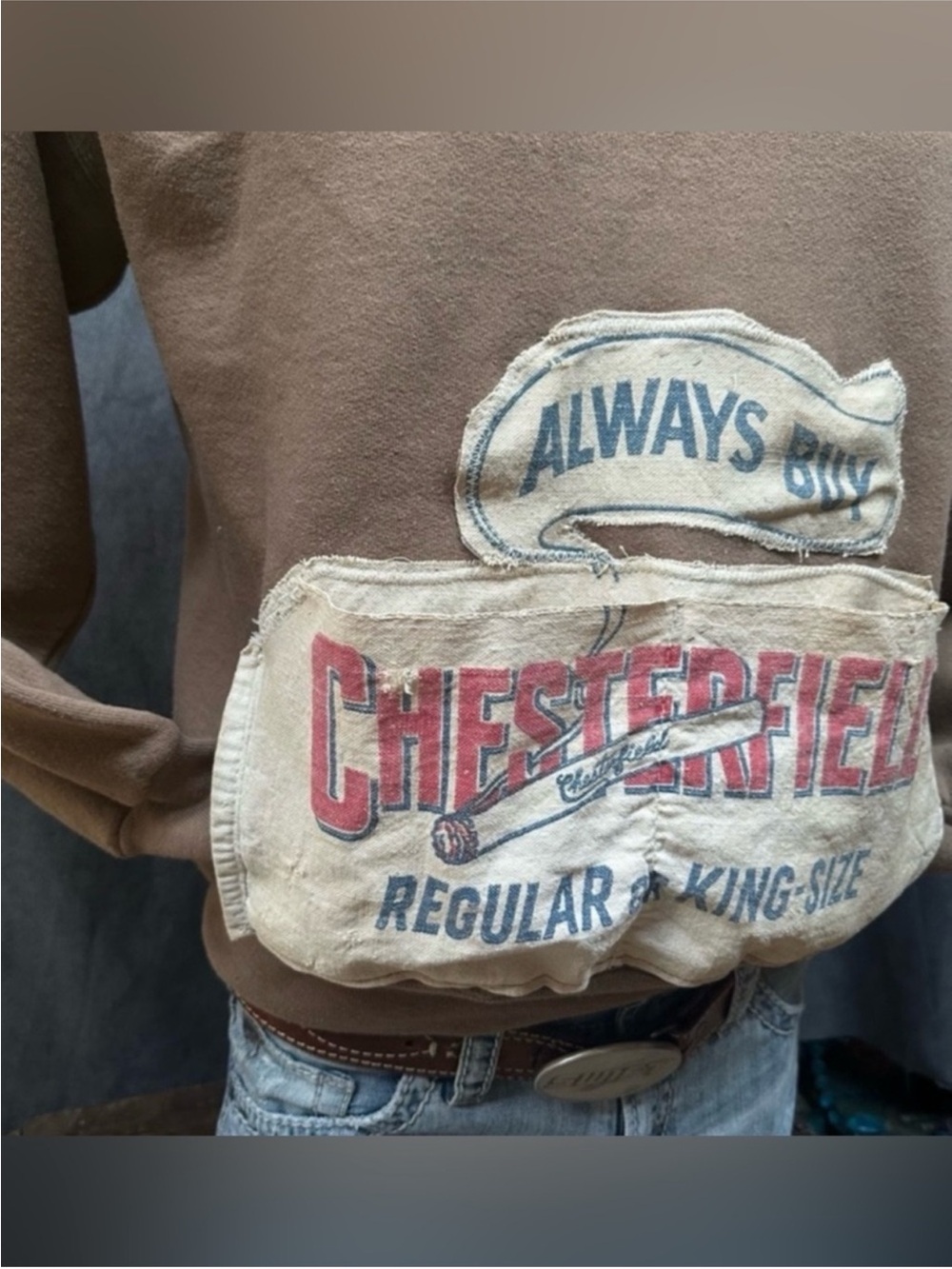 Vintage chesterfield cigarettes sweatshirt workwear Sz large men’s - Picture 4 of 6